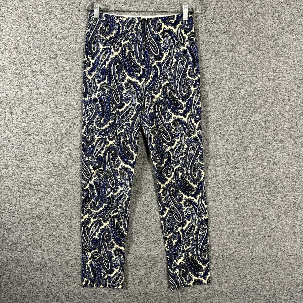 Diane Von Furstenberg Women's Size 4 Paisley Print Mid-Rise Slim Fit Pants